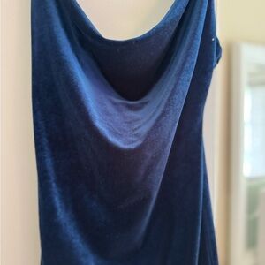 Elegant Blue Velvet Dress